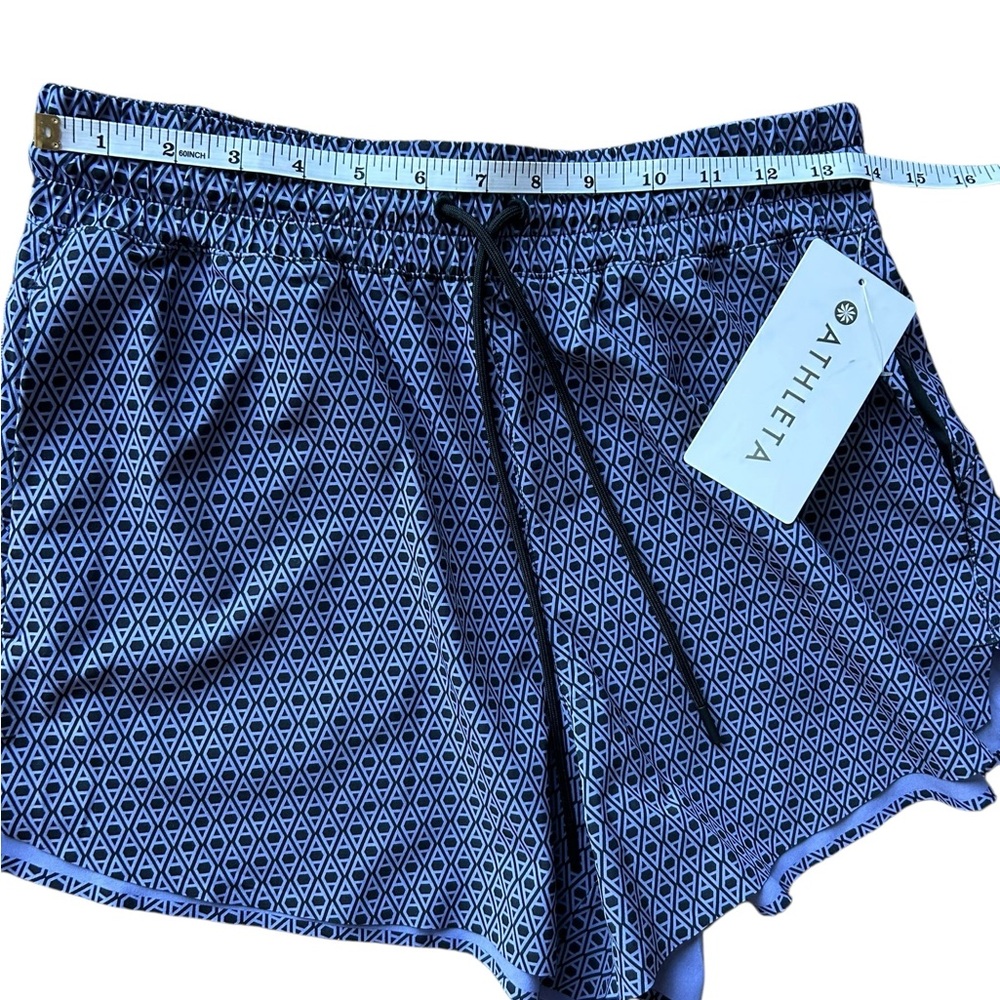 NWT Athleta Geometric Purple Crossroads Pocket Running Shorts Small - Picture 10 of 11